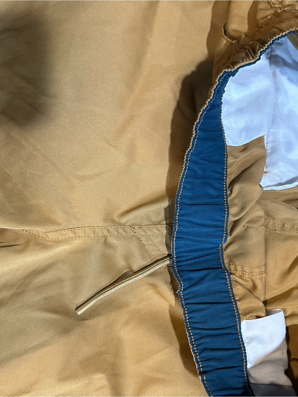 Univibe Tan Kids Shorts with Blue Waistband